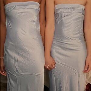 Elegant Blue Sleeveless Dresses